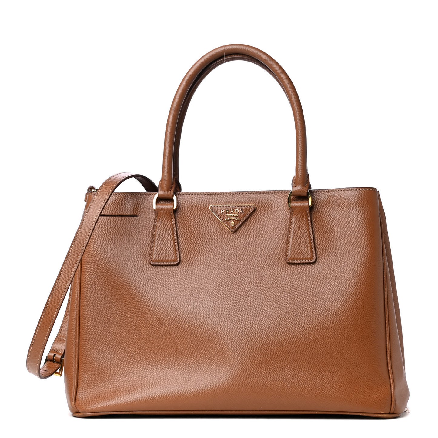 Saffiano Lux Medium Tote Caramel