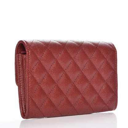Chanel Iridescent Caviar Quilted Medium Flap Wallet Burgundy 3 of 9
