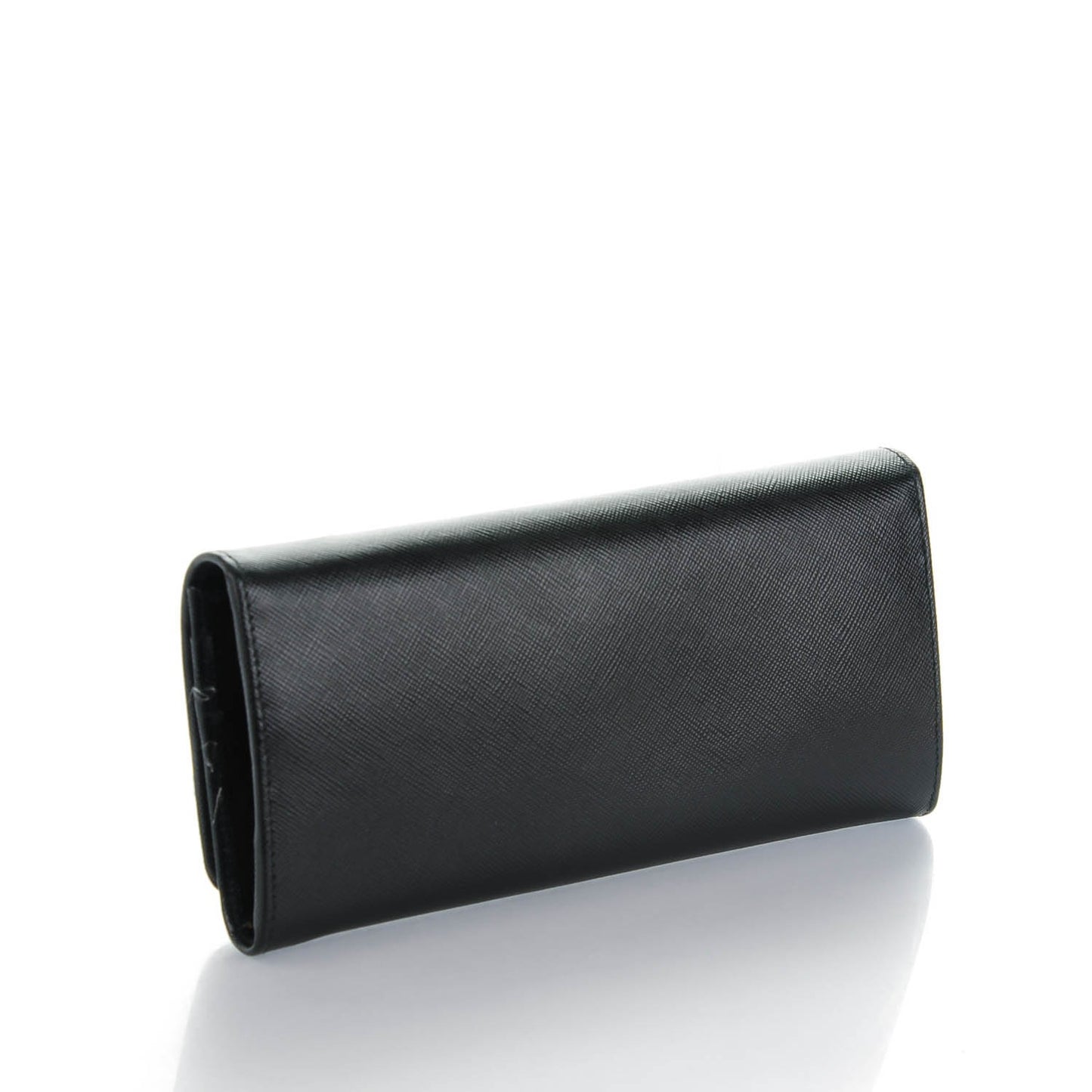 Saffiano Metal Continental Flap Wallet Nero Black