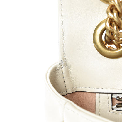 Gucci Calfskin Matelasse Small GG Marmont Shoulder Bag White 12 of 13