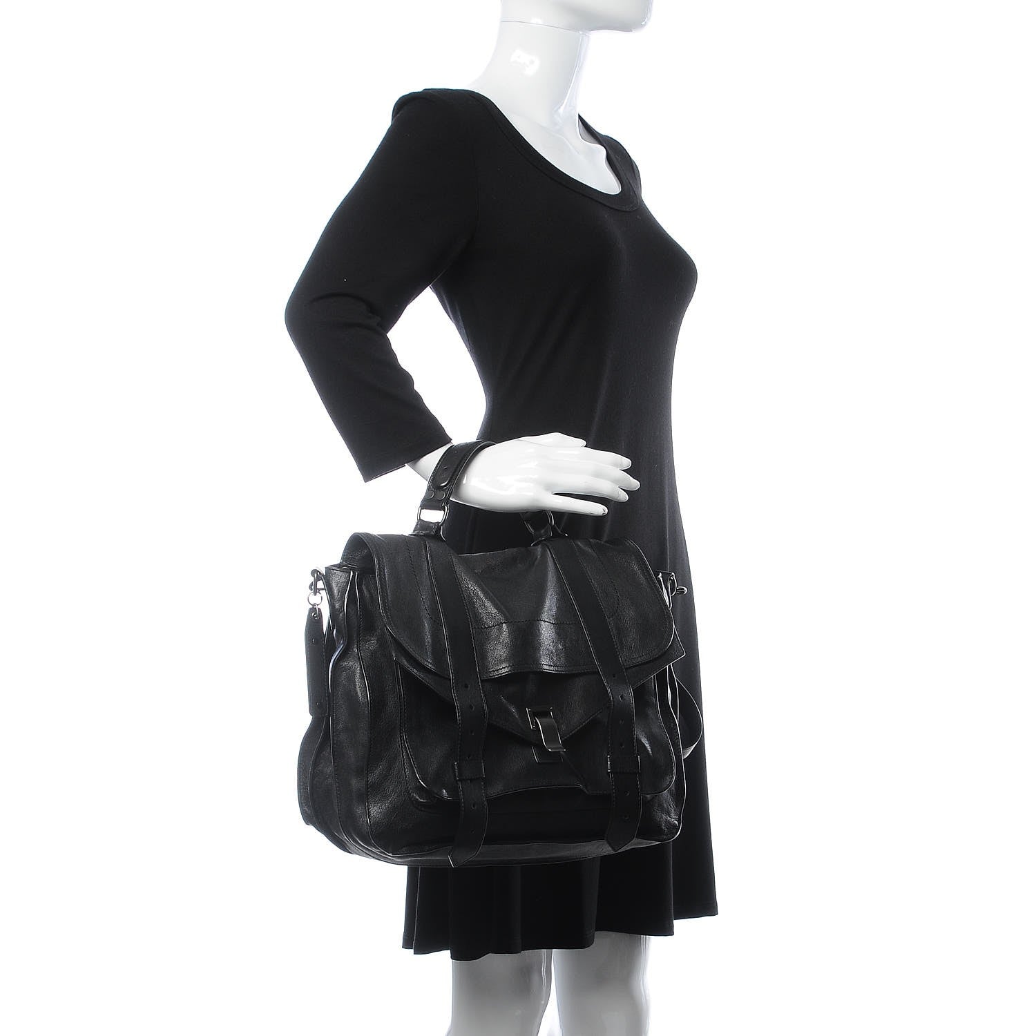 Proenza Schouler Lambskin PS1 Large Satchel Black 2 of 9
