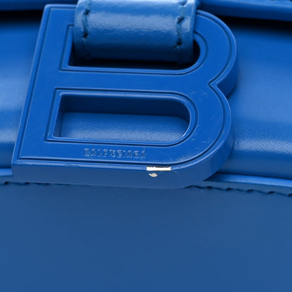 Balenciaga Shiny Box Calfskin Tonal B Hourglass Top Handle Bag XS Screen Blue 10 of 10