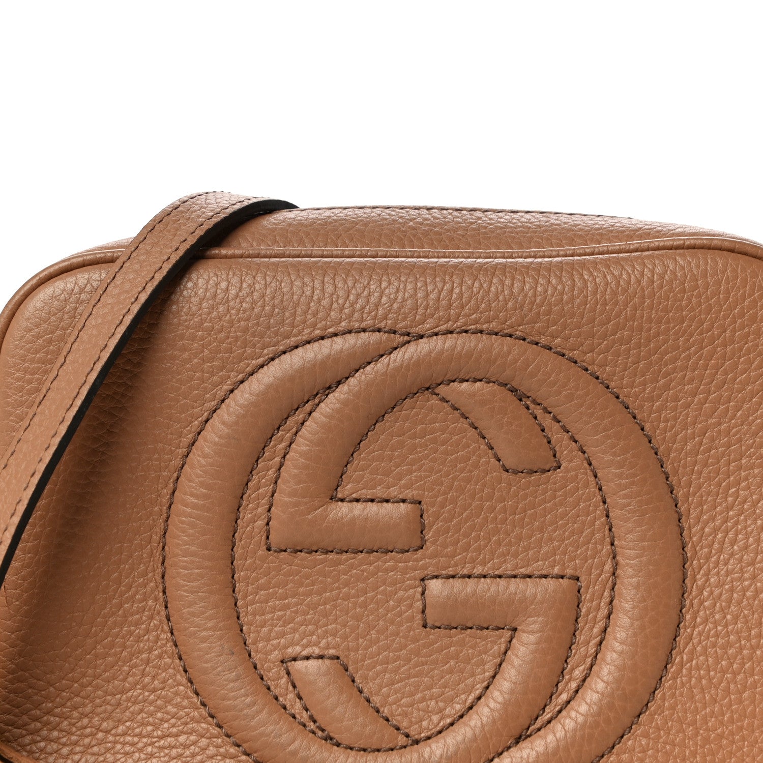 Gucci Pebbled Calfskin Small Soho Disco Bag Camelia 9 of 14