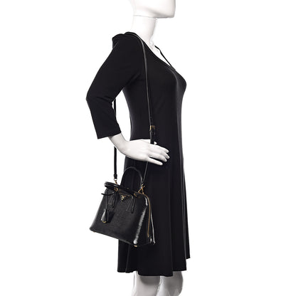 Prada Saffiano Vernice Small Promenade Tote Black 2 of 13