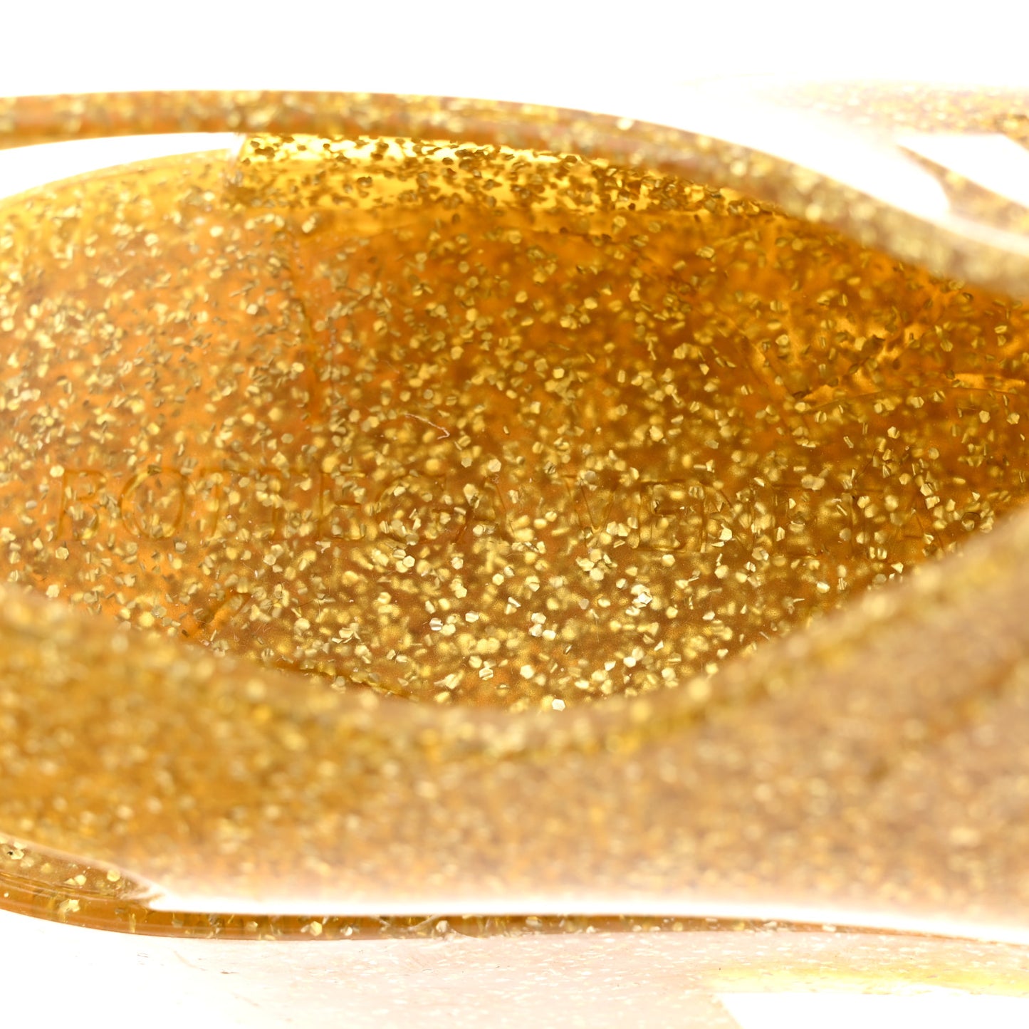Glitter Rubber Jelly Sandals 38 Gold