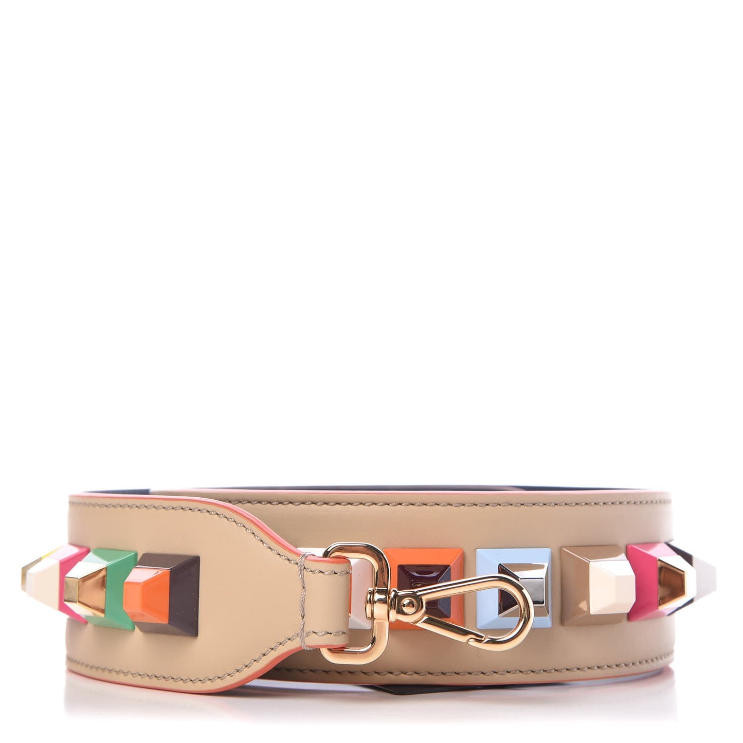 Vitello Century Plexiglass Bi-Color Studded Strap You Amido Blu Scuro