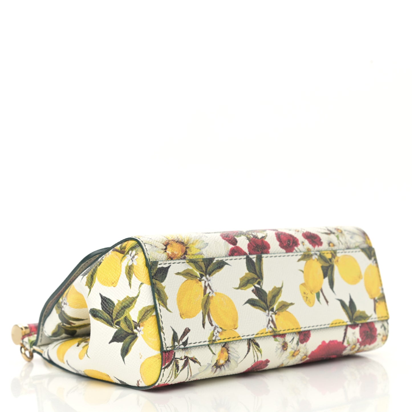 Dauphine Lemon Print Small Miss Sicily Satchel White