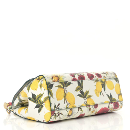 Dolce & Gabbana Dauphine Lemon Print Small Miss Sicily Satchel White 4 of 15