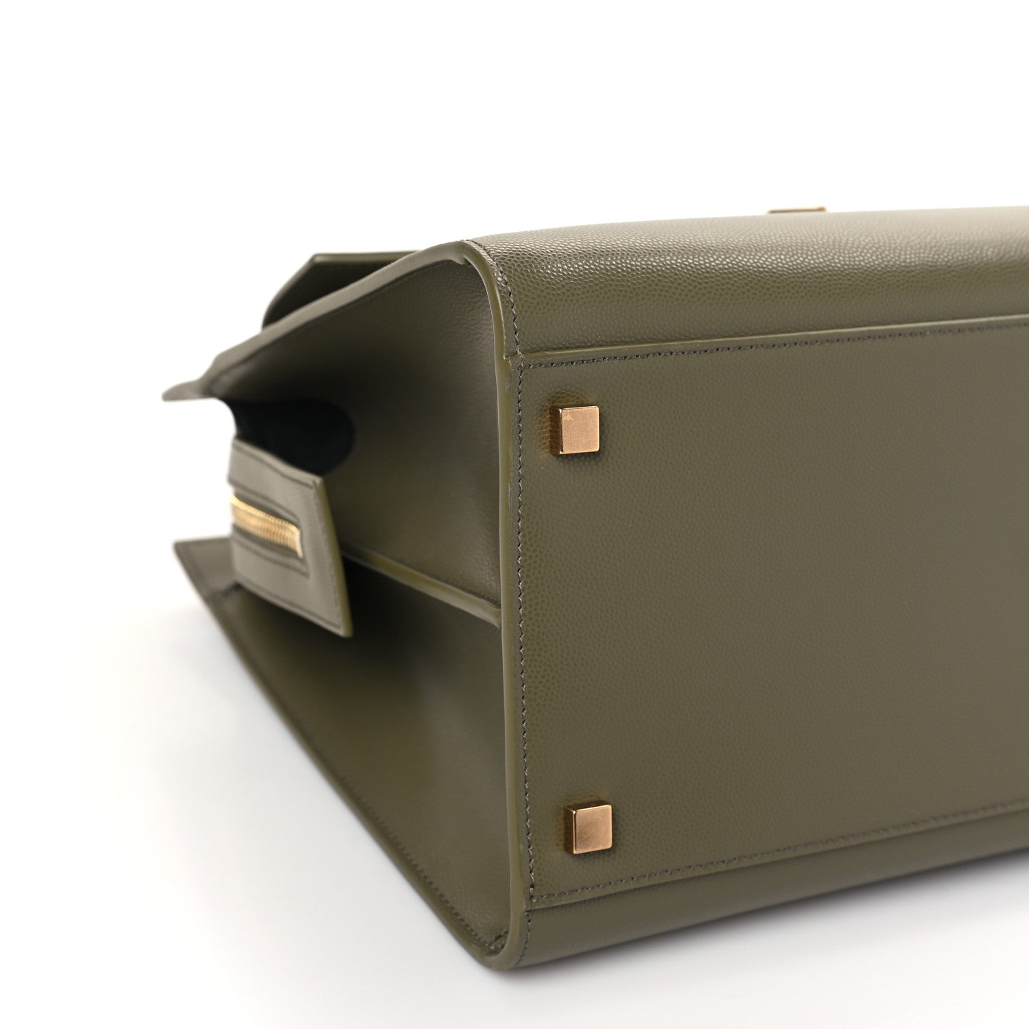 Saint Laurent Grain De Poudre Medium Uptown Tote Vert Kaki 8 of 9