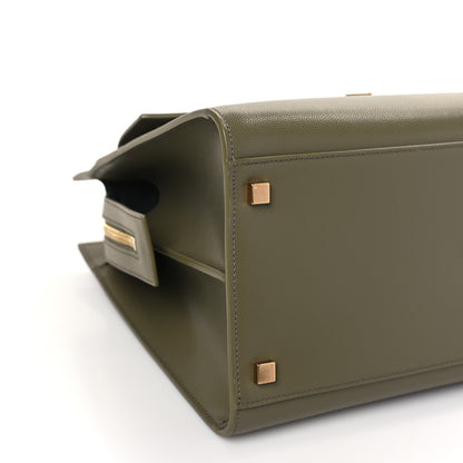 Saint Laurent Grain De Poudre Medium Uptown Tote Vert Kaki 8 of 9