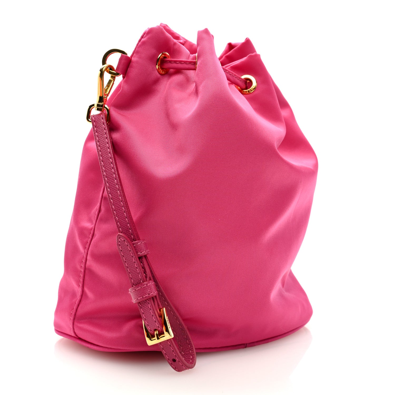 Prada Saffiano Tessuto Nylon Vela Bucket Wristlet Ibisco 3 of 6