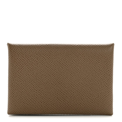 Hermes Epsom Calvi Card Case Etoupe 1 of 8