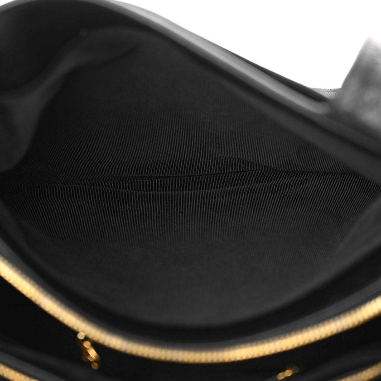 Caviar Embroidered Logo Shoulder Bag Black
