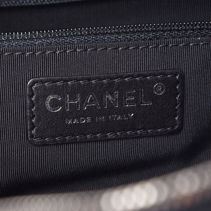 Chanel Calfskin Quilted Feather Weight Bowling Bag Black Beige 6 of 11