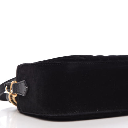 Gucci Velvet Matelasse Small GG Marmont Chain Shoulder Bag Black 6 of 10