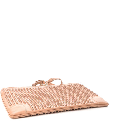 Christian Louboutin Calfskin Studded Loubiposh Chain Clutch Nude 4 of 11
