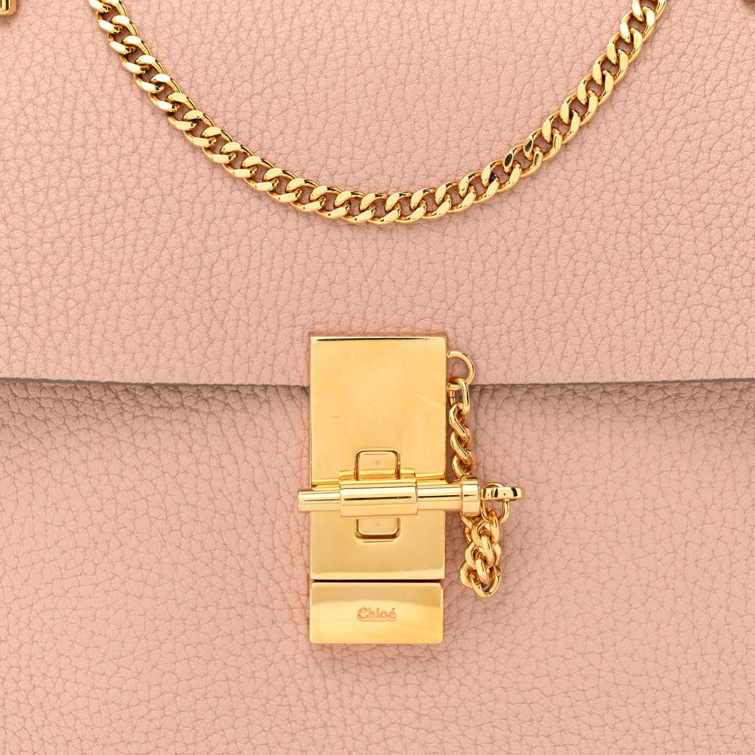 Chloe Grained Lambskin Drew Shoulder Bag Cement Pink 8 of 10