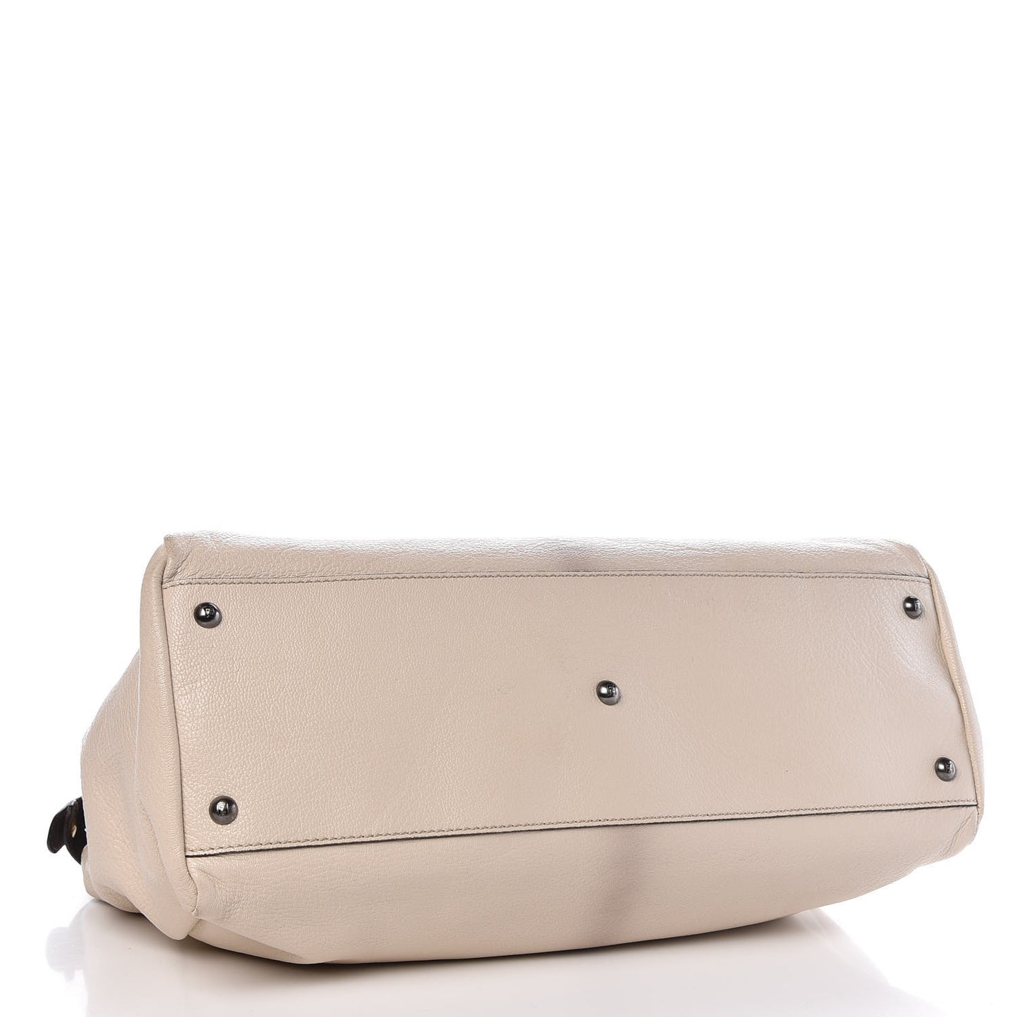 Goatskin Elaphe Large Peekaboo Iconic Satchel Latte Natural