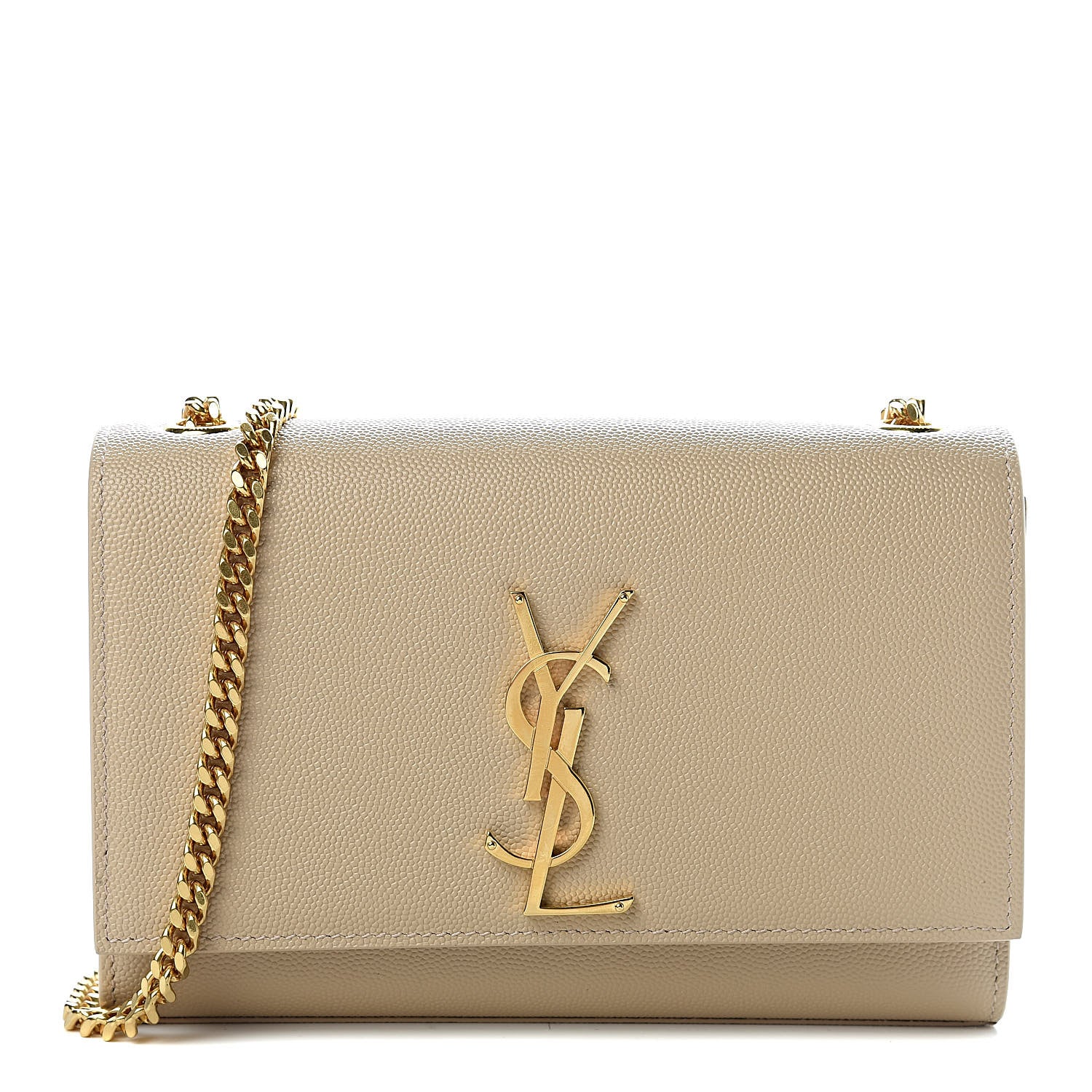 Saint Laurent Grain De Poudre Small Monogram Kate Satchel Nude Powder 1 of 9