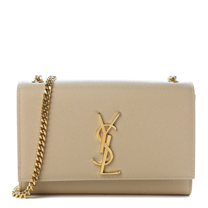 Saint Laurent Grain De Poudre Small Monogram Kate Satchel Nude Powder 1 of 9