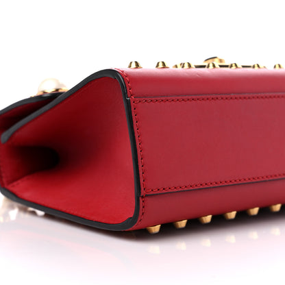 Gucci Calfskin Studded Small Padlock Shoulder Bag Hibiscus Red 7 of 10