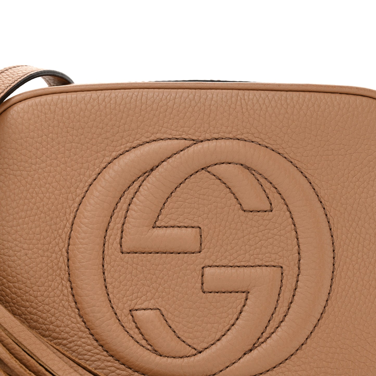 Pebbled Calfskin Small Soho Disco Bag Camelia