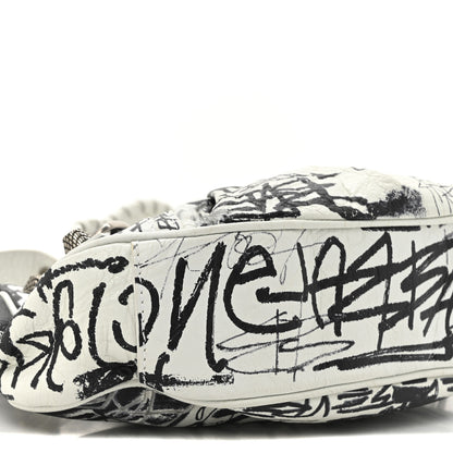 Balenciaga Agneau Arena Graffiti Le Cagole Shoulder Bag XS White Black 19 of 19