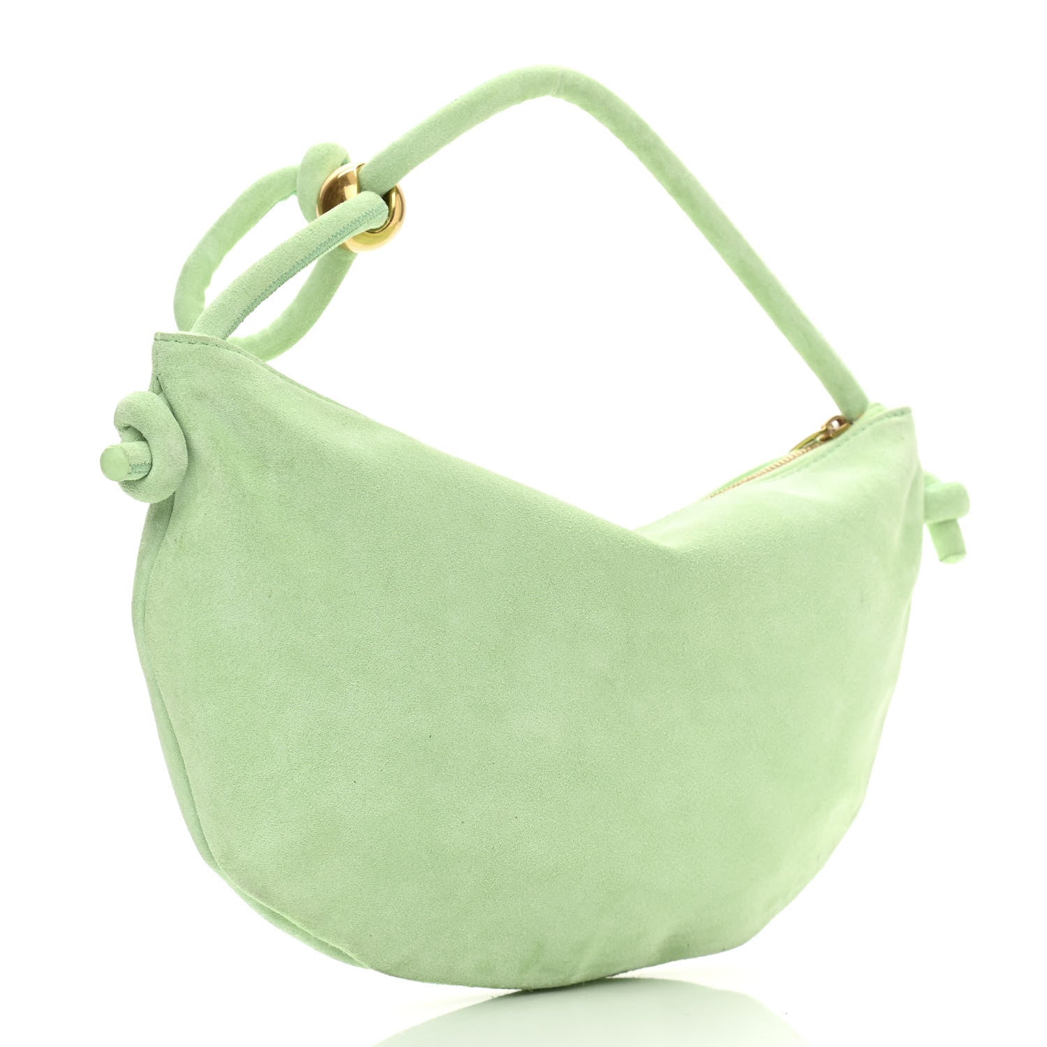 Bottega Veneta Suede Mini Loop Shoulder Bag Teal Washed 3 of 10