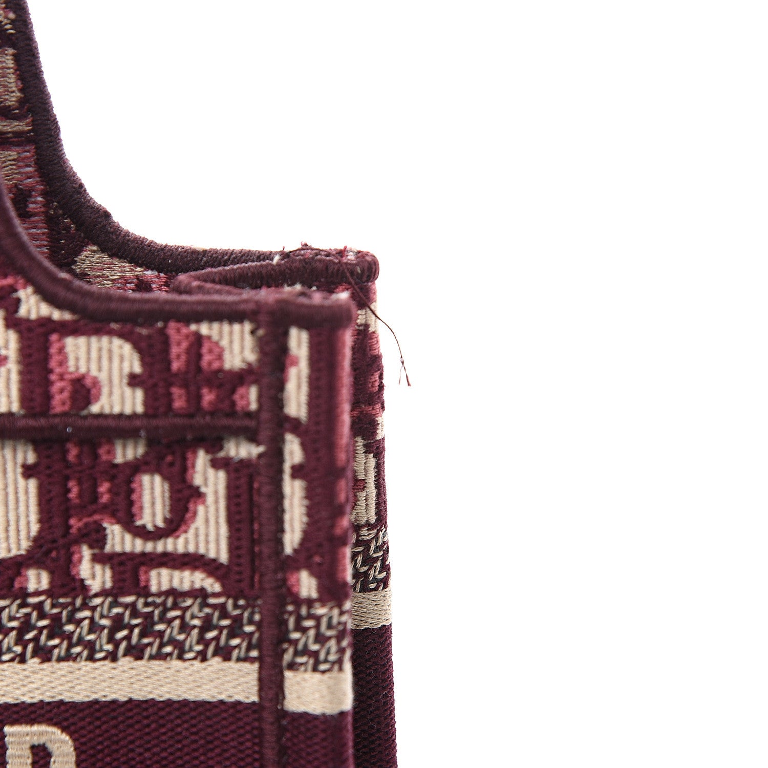 Christian Dior Oblique Mini Book Tote Burgundy Multicolor 7 of 9