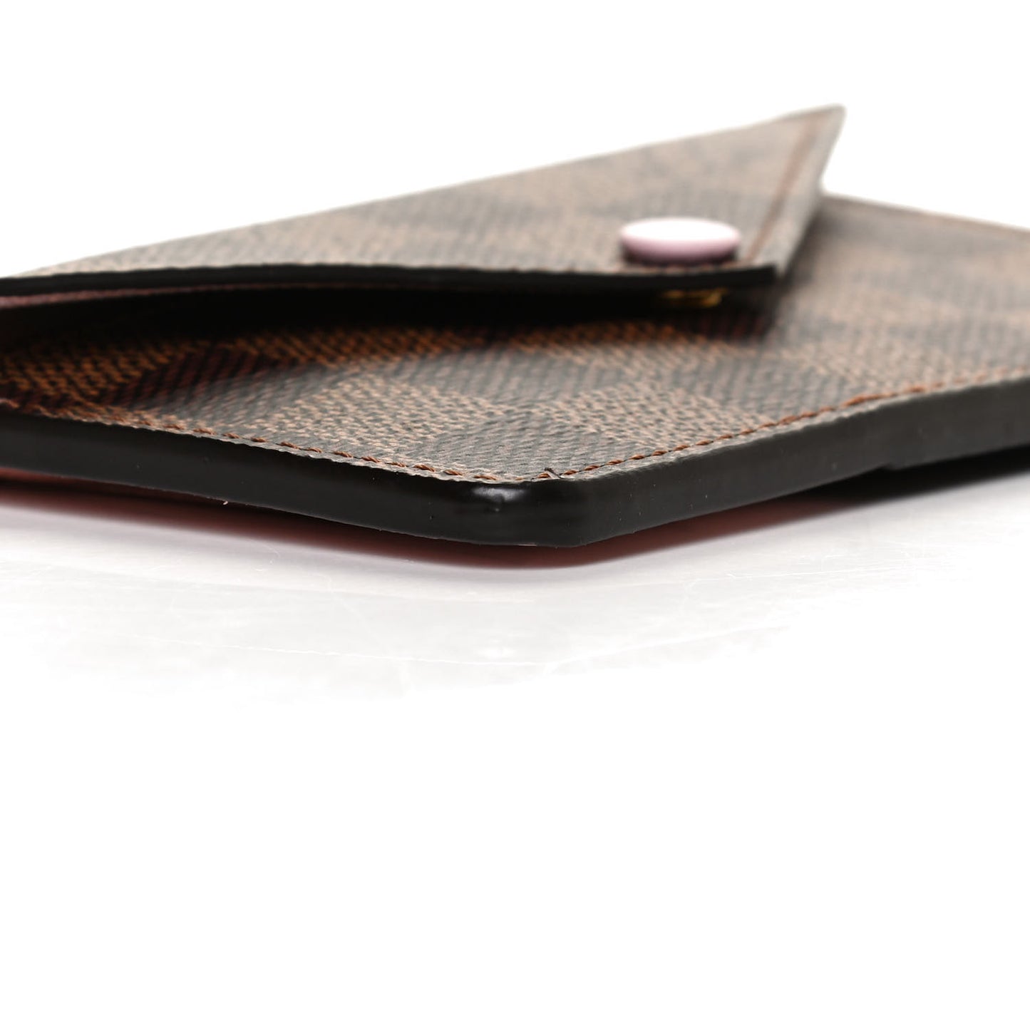 Damier Ebene Recto Verso Card Holder Rose Ballerine
