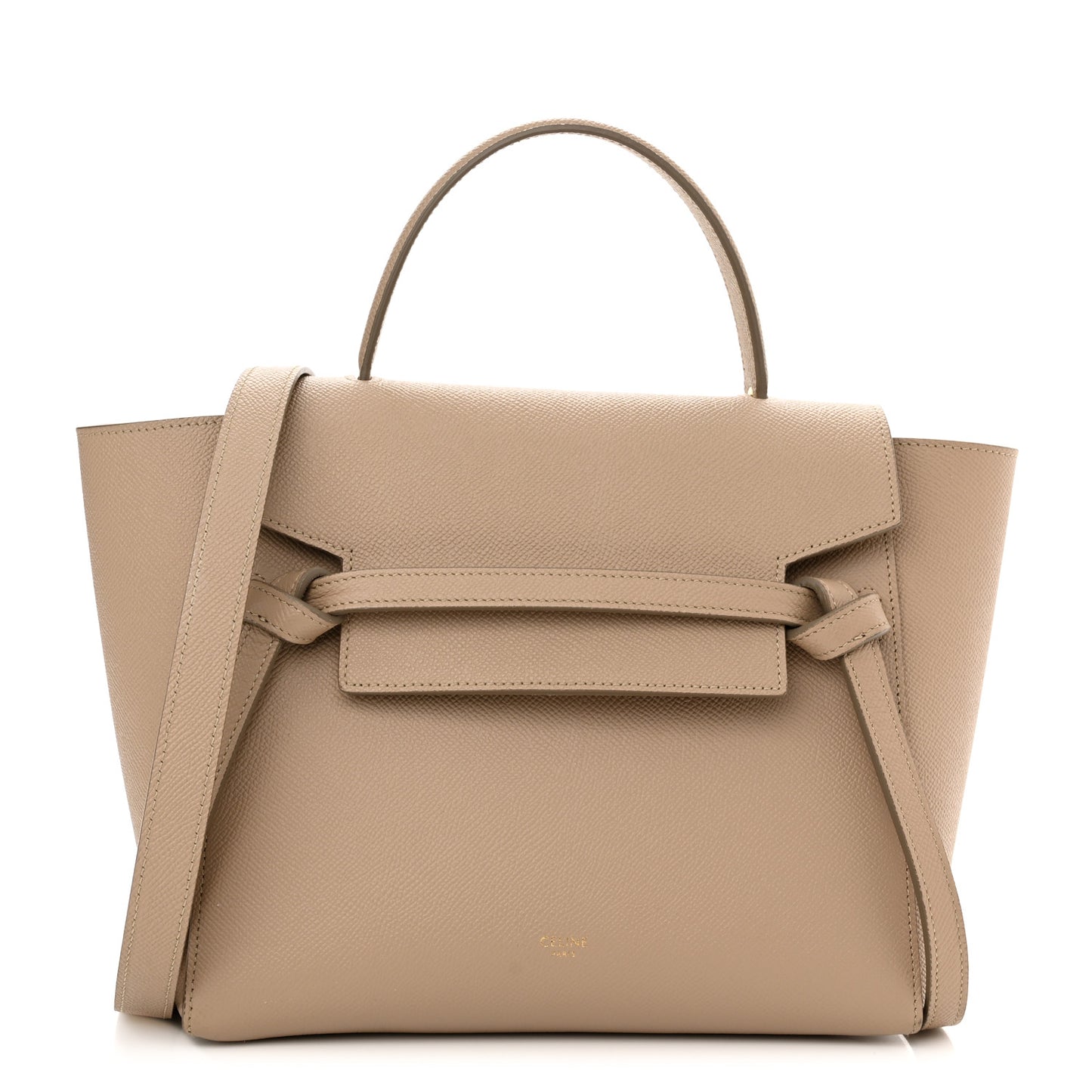 Grained Calfskin Micro Belt Bag Light Taupe