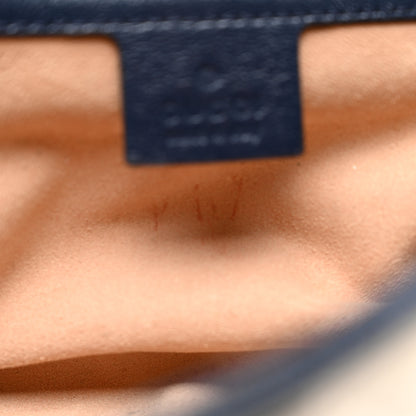 Gucci Vintage Effect Calfskin Matelasse Diagonal Small Torchon GG Marmont Shoulder Bag Mystic White Blue Agata 6 of 11