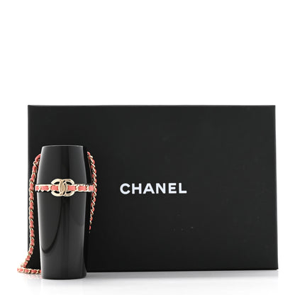 Chanel Lucite Lipstick Case On Chain Black Pink 8 of 8