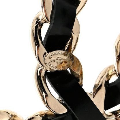 Chanel Lambskin Crystal Chain CC Charms Brooch Black Gold 4 of 5