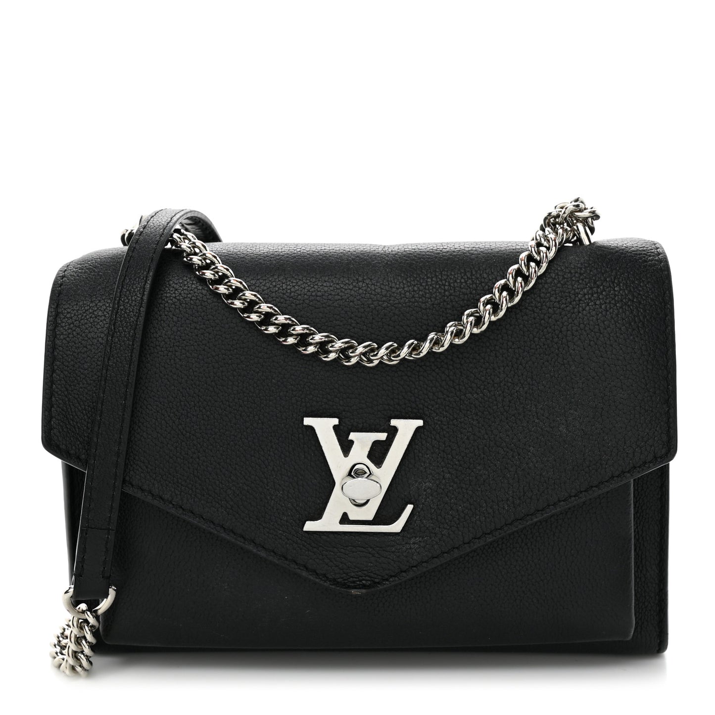 Soft Calfskin Mylockme Chain Bag BB Black