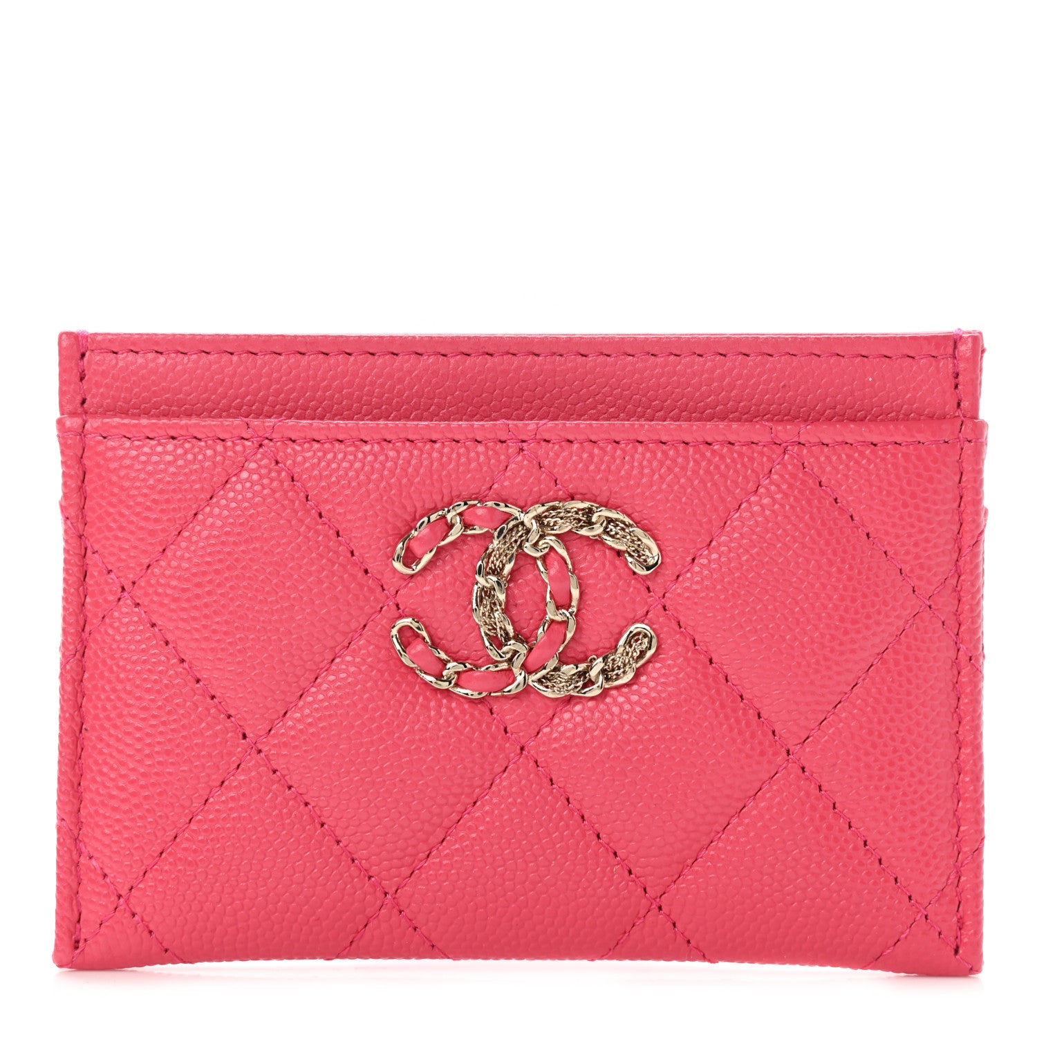 Chanel Caviar Quilted French New Wave Card Holder Fuchsia 1 of 9
