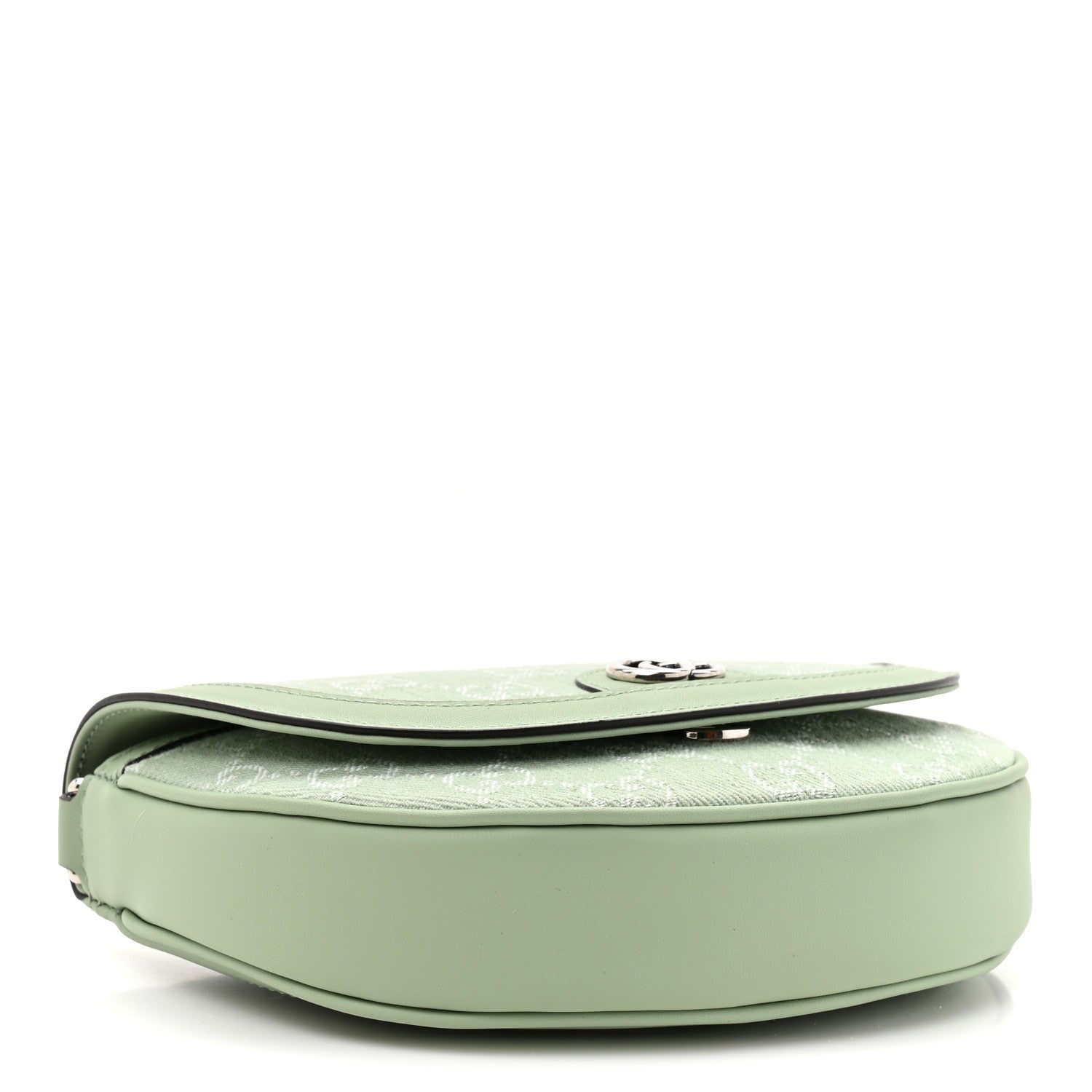 Gucci Denim GG Monogram Calfskin Mini Ophidia Flap Shoulder Bag Pale Green 4 of 10