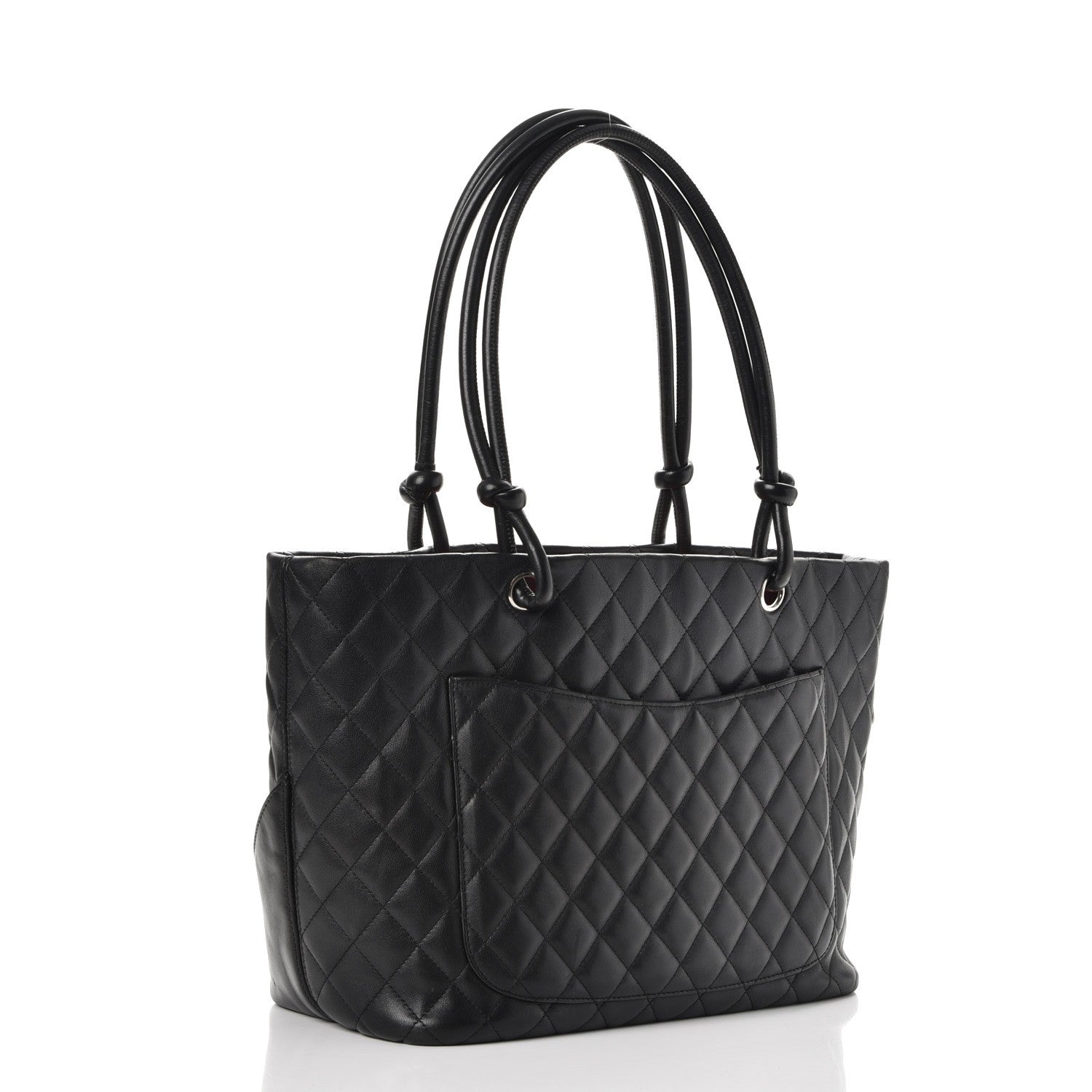 Chanel Calfskin Quilted Large Cambon Tote Black White 3 of 11