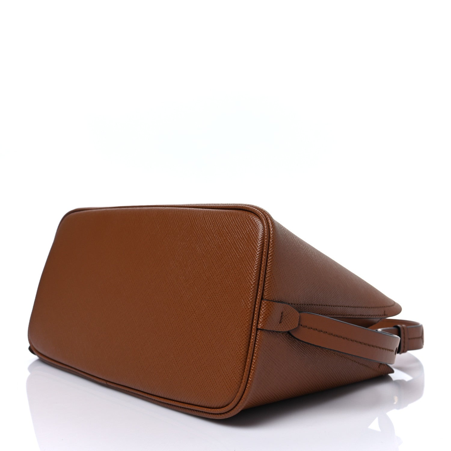 Prada Saffiano Cuir Calfskin Matinee Tote Cognac Black 8 of 14