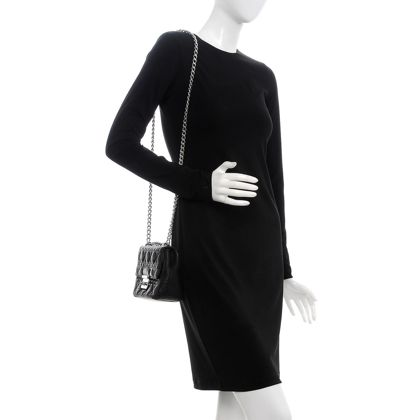 Lambskin Cannage Mini Miss Dior Flap Black