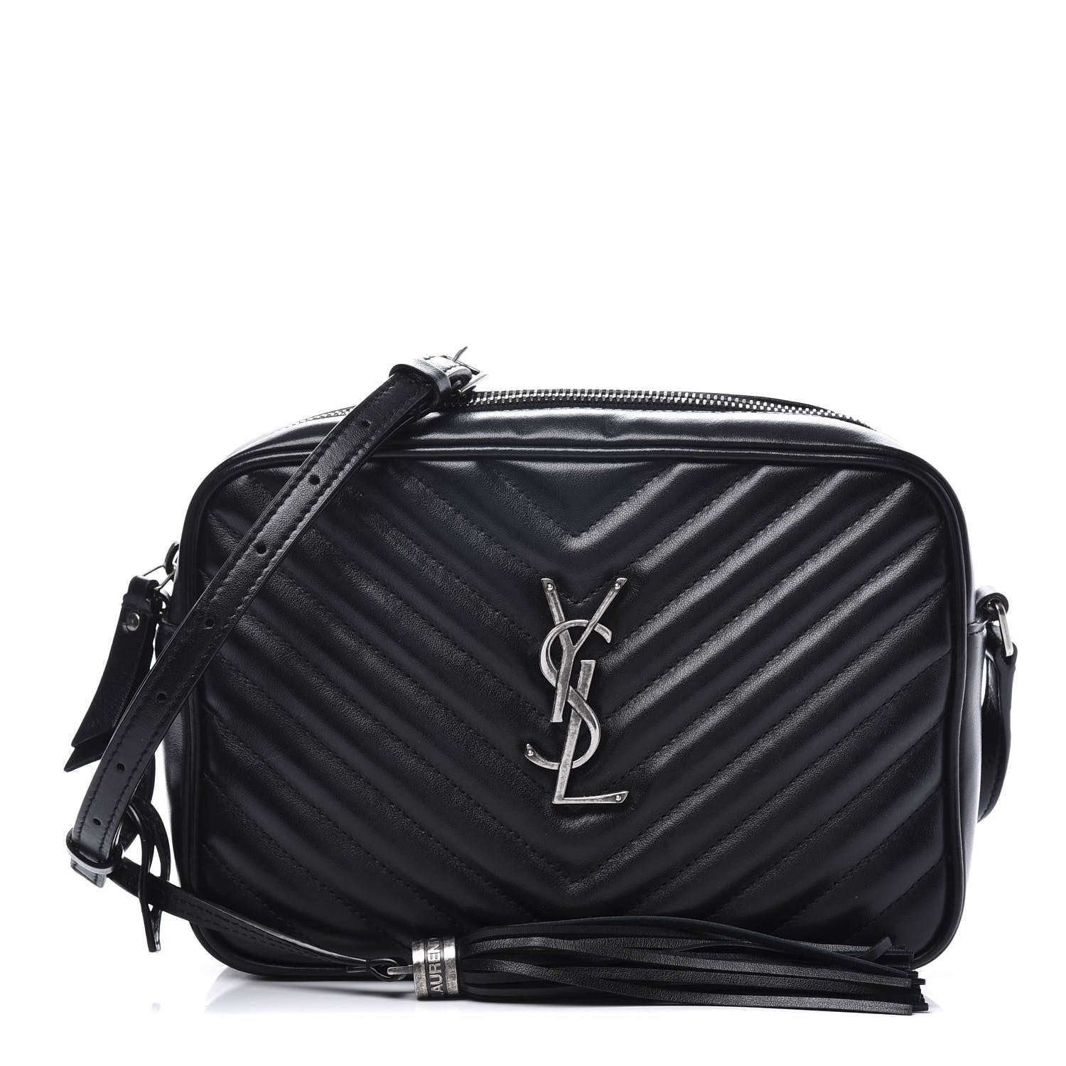 Saint Laurent Calfskin Matelasse Monogram Lou Camera Bag Black 1 of 8