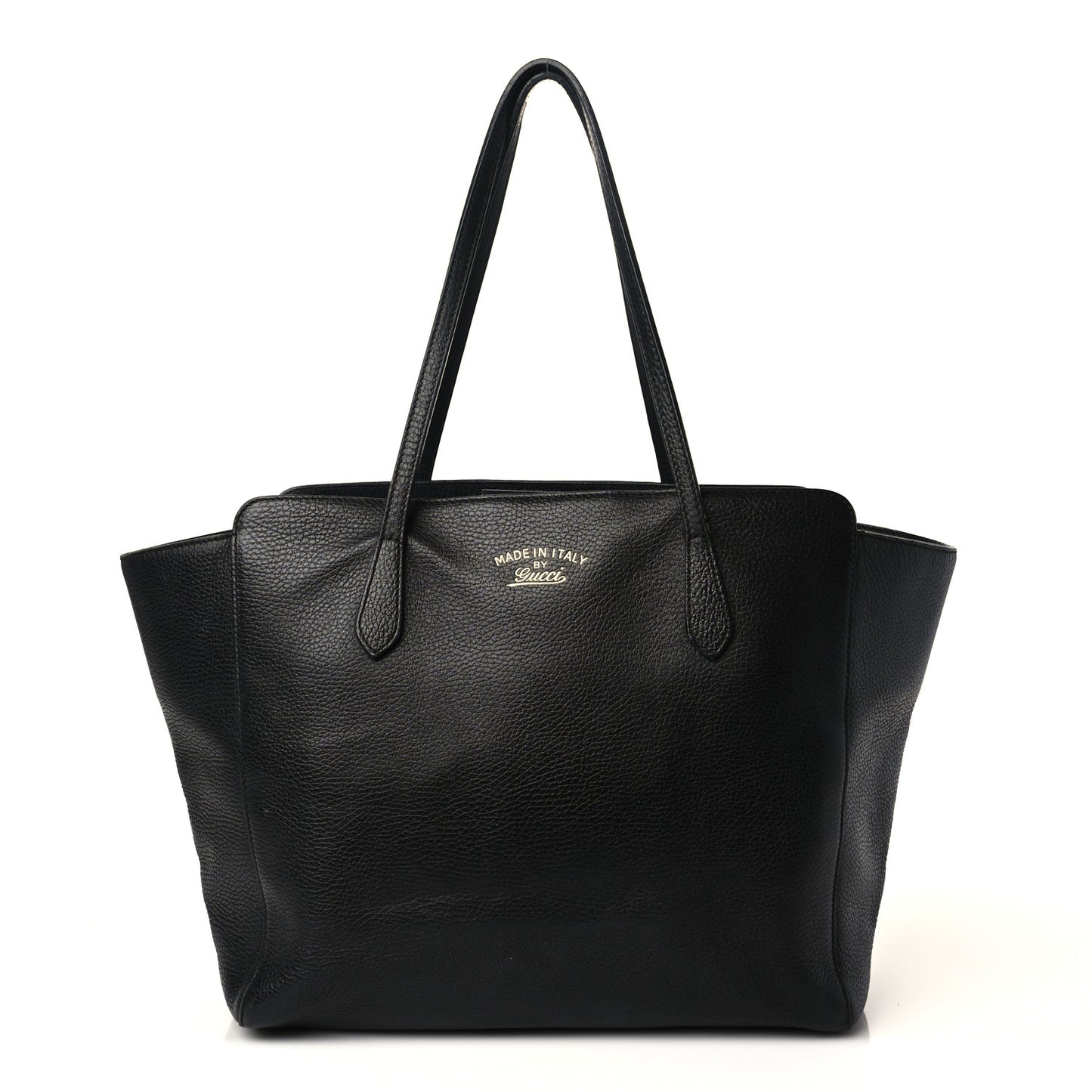 Pebbled Calfskin Medium Swing Tote Black
