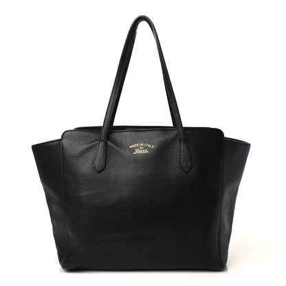 Gucci Pebbled Calfskin Medium Swing Tote Black 1 of 11