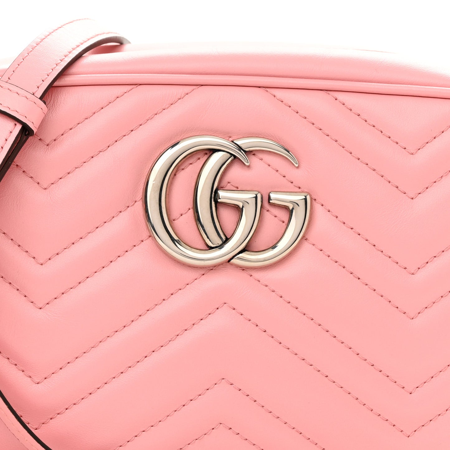 Calfskin Matelasse Small GG Marmont Chain Shoulder Bag Wild Rose