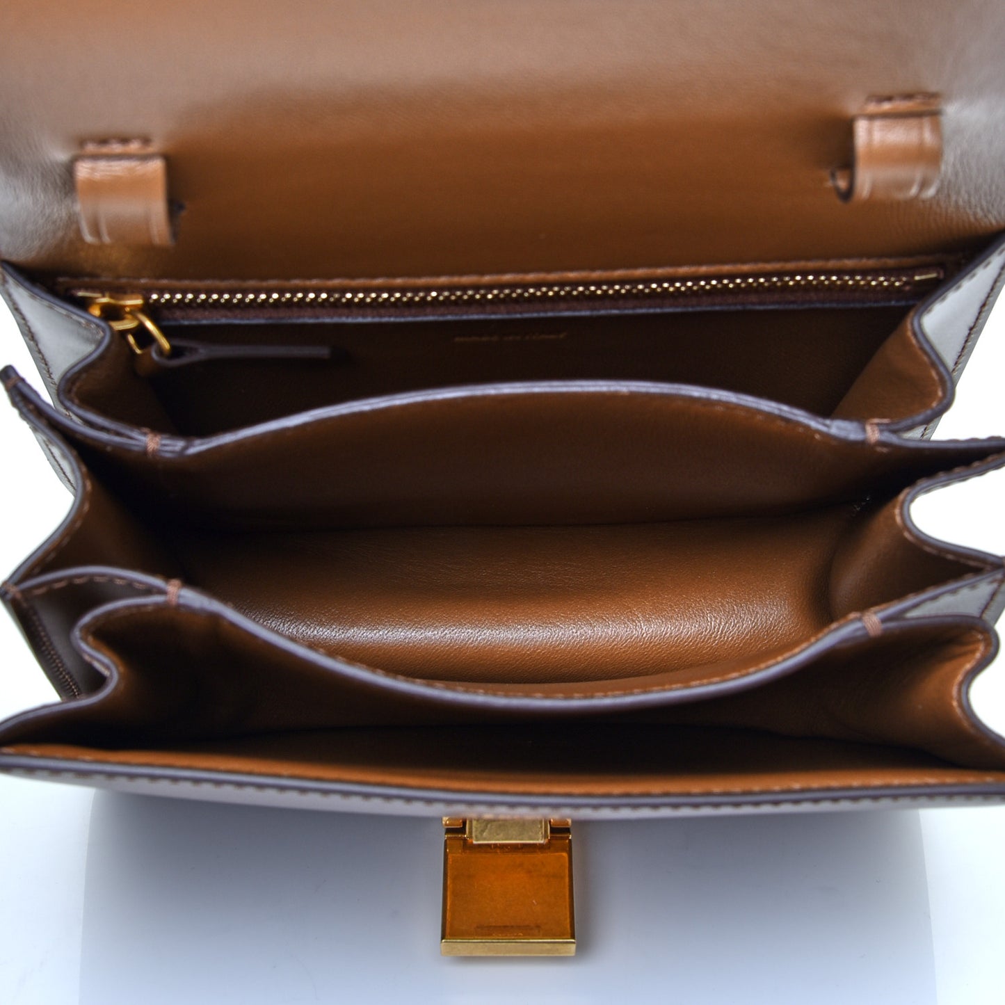 Smooth Calfskin Small Classic Box Flap Bag Camel
