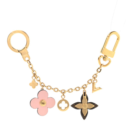 Louis Vuitton Brass Monogram Blooming Flowers Bag Charm Key Holder Rose Ballerine 2 of 5
