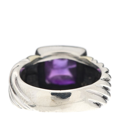 David Yurman Sterling Silver 14K Yellow Gold Amethyst Cable Ring 50 5.5 4 of 5
