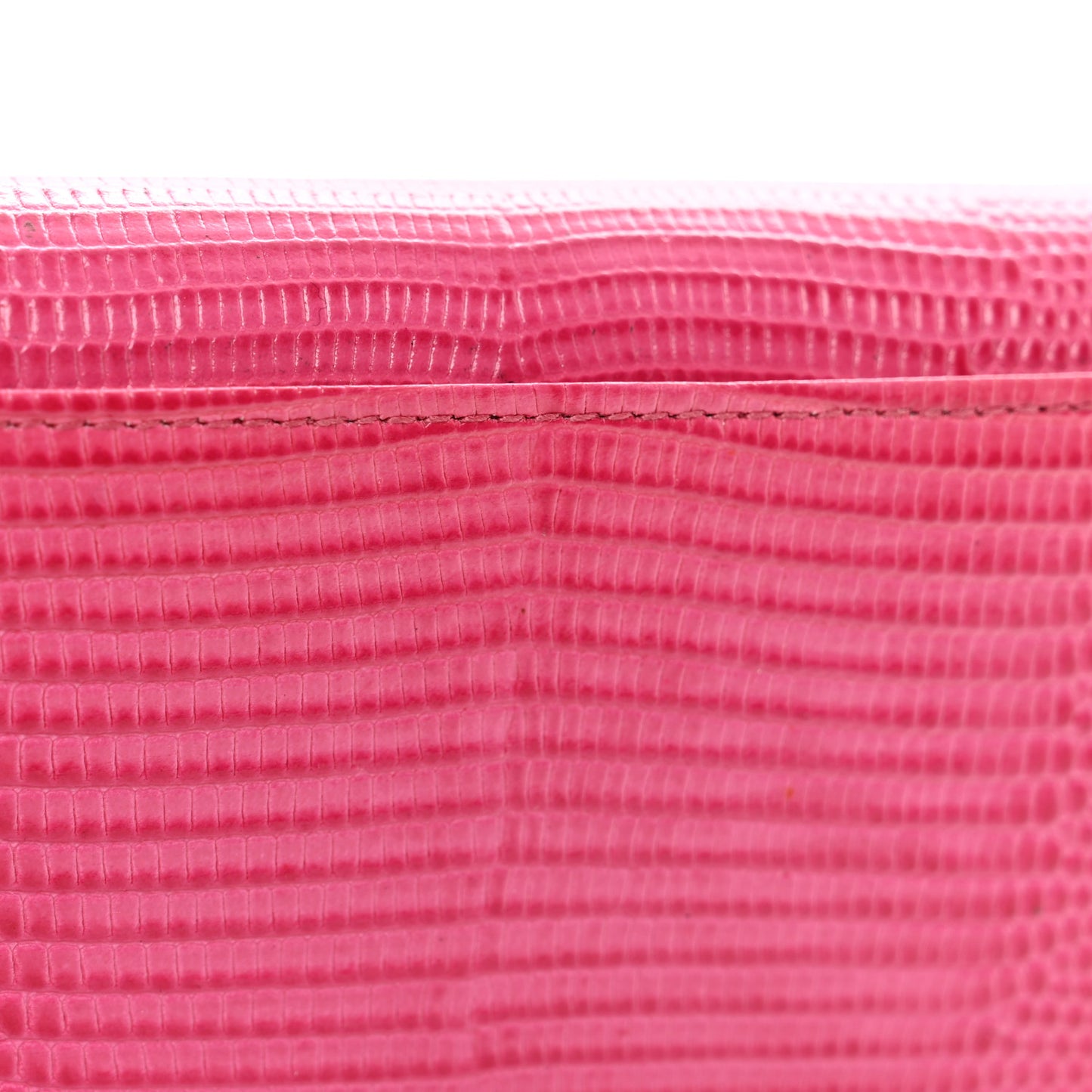 Iguana Calfskin Embossed Dauphine Boom Embellished Wallet Pink Multicolor