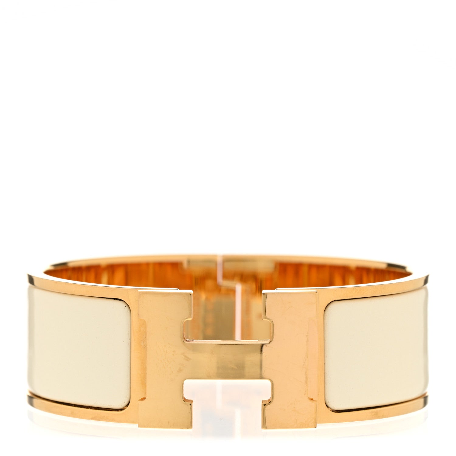 Hermes Enamel Wide Clic Clac H Bracelet PM Creme 1 of 4