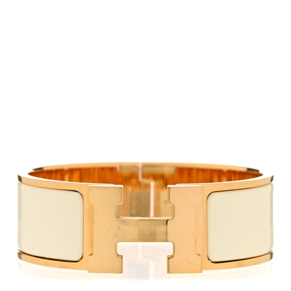 Hermes Enamel Wide Clic Clac H Bracelet PM Creme 1 of 4